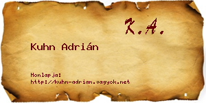 Kuhn Adrián névjegykártya